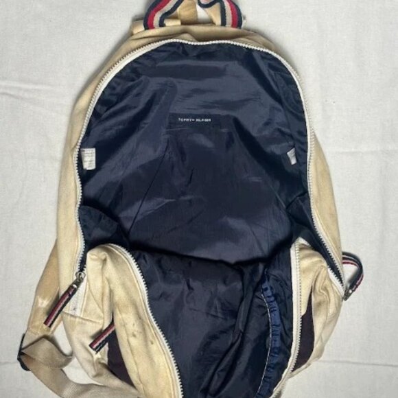 Tommy Hilfiger backpack featuring their iconic red, beige and blue - Picture 4 of 7